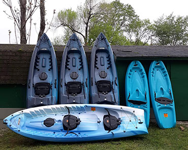 Kayaks available for rent at Beaver Arkansas Campground